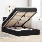 Preview: ARDEBO.de - Ottoman-Bett mit Matratze & LEDs Schwarz 120x200 cm Samt