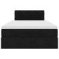 Preview: Ottoman-Bett mit Matratze & LEDs Schwarz 120x200 cm Samt