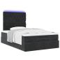 Preview: Ottoman-Bett mit Matratzen & LEDs Schwarz 120x200 cm Samt