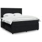 Preview: ARDEBO.de - Boxspringbett mit Matratze Schwarz 180x200 cm Samt