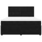 Preview: Boxspringbett mit Matratze Schwarz 180x200 cm Samt