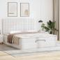 Preview: Ottoman-Bett mit Matratze Weiß 180x200 cm Kunstleder