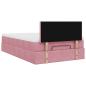 Preview: Ottoman-Bett mit Matratze Rosa 120x200 cm Samt