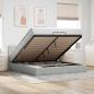 Preview: ARDEBO.de - Ottoman-Bett mit Matratzen & LEDs Hellgrau 200x200 cm Samt