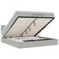 Preview: Ottoman-Bett mit Matratzen & LEDs Hellgrau 200x200 cm Samt
