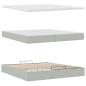 Preview: Ottoman-Bett mit Matratzen & LEDs Hellgrau 200x200 cm Samt