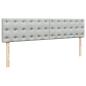 Preview: Ottoman-Bett mit Matratzen & LEDs Hellgrau 200x200 cm Samt