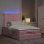 Preview: Ottoman-Bett mit Matratzen & LEDs Rosa 120x200 cm Samt