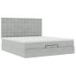 Preview: Ottoman-Bett mit Matratzen Hellgrau 200x200 cm Samt