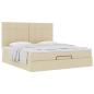 Preview: Ottoman-Bett mit Matratze Creme 160x200 cm Stoff