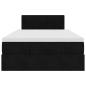 Preview: Ottoman-Bett mit Matratze & LEDs Schwarz 120x200 cm Samt