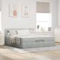 Preview: Ottoman-Bett mit Matratze Hellgrau 200x200 cm Samt