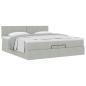 Preview: Ottoman-Bett mit Matratze Hellgrau 200x200 cm Samt