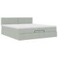 Preview: Ottoman-Bett mit Matratze Hellgrau 200x200 cm Samt