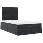 Preview: Ottoman-Bett mit Matratzen Schwarz 120x200 cm Samt