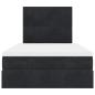 Preview: Ottoman-Bett mit Matratzen Schwarz 120x200 cm Samt