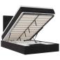 Preview: Ottoman-Bett mit Matratzen & LEDs Schwarz 120x200 cm Samt