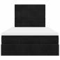 Preview: Ottoman-Bett mit Matratzen & LEDs Schwarz 120x200 cm Samt