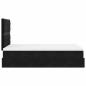 Preview: Ottoman-Bett mit Matratzen & LEDs Schwarz 120x200 cm Samt
