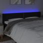 Preview: LED Kopfteil Schwarz 183x16x78/88 cm Stoff