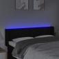 Preview: LED Kopfteil Schwarz 147x16x78/88 cm Stoff
