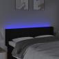 Preview: LED Kopfteil Schwarz 147x16x78/88 cm Stoff
