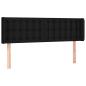 Preview: Kopfteil mit Ohren Schwarz 147x16x78/88 cm Stoff