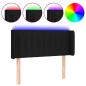 Preview: LED Kopfteil Schwarz 103x16x78/88 cm Stoff