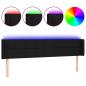 Preview: LED Kopfteil Schwarz 183x16x78/88 cm Stoff