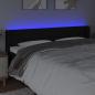 Preview: LED Kopfteil Schwarz 183x16x78/88 cm Stoff