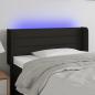 Preview: ARDEBO.de - LED Kopfteil Schwarz 93x16x78/88 cm Stoff