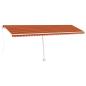 Preview: Standmarkise Manuell Einziehbar 600x350 cm Orange/Braun