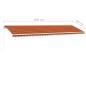 Preview: Standmarkise Manuell Einziehbar 600x350 cm Orange/Braun