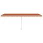 Preview: Standmarkise Manuell Einziehbar 600x350 cm Orange/Braun