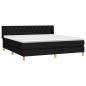 Preview: Boxspringbett mit Matratze Schwarz 160x200 cm Stoff