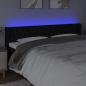 Preview: LED Kopfteil Schwarz 183x16x78/88 cm Stoff