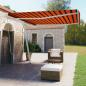 Preview: ARDEBO.de - Standmarkise Manuell Einziehbar 400x350 cm Orange/Braun