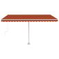 Preview: Standmarkise Manuell Einziehbar 400x350 cm Orange/Braun