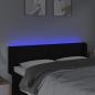 Preview: LED Kopfteil Schwarz 147x16x78/88 cm Stoff