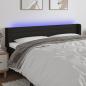 Preview: ARDEBO.de - LED Kopfteil Schwarz 183x16x78/88 cm Stoff