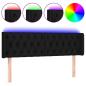 Preview: LED Kopfteil Schwarz 147x16x78/88 cm Stoff
