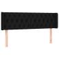 Preview: LED Kopfteil Schwarz 147x16x78/88 cm Stoff