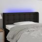 Preview: ARDEBO.de - LED Kopfteil Schwarz 103x16x78/88 cm Stoff