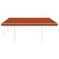 Preview: Markise Manuell Einziehbar mit Pfosten 4,5x3 m Orange & Braun