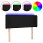 Preview: LED Kopfteil Schwarz 93x16x78/88 cm Stoff