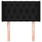 Preview: Kopfteil mit Ohren Schwarz 83x16x78/88 cm Stoff