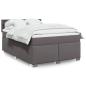 Preview: ARDEBO.de - Boxspringbett mit Matratze Grau 140x190 cm Kunstleder