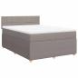 Preview: Boxspringbett mit Matratze Taupe 140x190 cm Stoff
