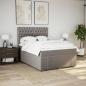 Preview: ARDEBO.de - Boxspringbett mit Matratze Taupe 140x190 cm Stoff