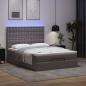 Preview: Ottoman-Bett mit Matratze & LEDs Grau 140x190 cm Kunstleder